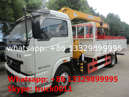 high quality and competitive price 4*2 3.5ton telescopic truck mounted crane for sale,  yuejin 3.5tons truck with crane