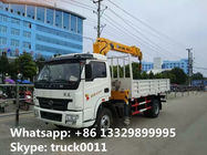 high quality and competitive price 4*2 3.5ton telescopic truck mounted crane for sale,  yuejin 3.5tons truck with crane