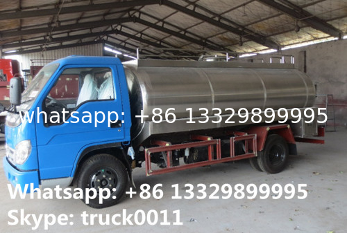 Good quality 8m3 Forland LHD 4*2 stainless steel  fresh milk tank for sale, China manufacturer of forland milk truck