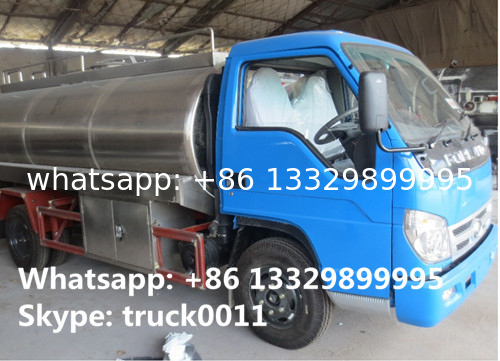 Good quality 8m3 Forland LHD 4*2 stainless steel  fresh milk tank for sale, China manufacturer of forland milk truck