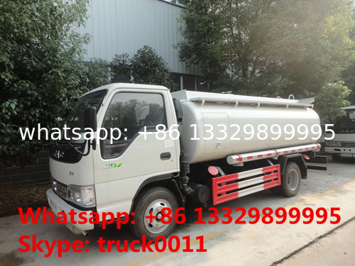 JAC 4*2 LHD mini 5 cubic meters refuler truck for sale, factory direct sale JAC new 5 cubic meters oil dispensing truck