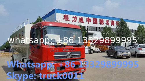 Dongfeng 4*2 LHD Euro 4 fish feed delivery truck for sale, factory direct sale electronic auger discharging feed truck