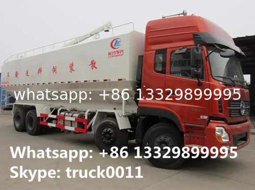 hot sale dongfeng brand 20tons electronic system discharging bulk feed truck, CLW brand 270hp 40m3 poultry feed truck