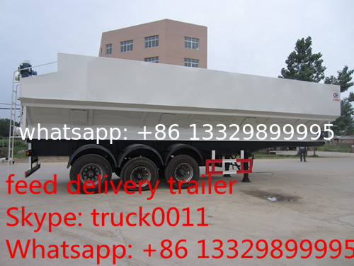 CLW brand 3 axles 55m3 poultry animal Feed Trailer for sale, China best price farm-oriented poutry feed semitrailer