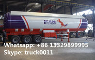 Chengli brand 3 axles 48700L 26 ton anhydrous ammonia lpg transport trailer with sunshield cover, ammonia tank trailer