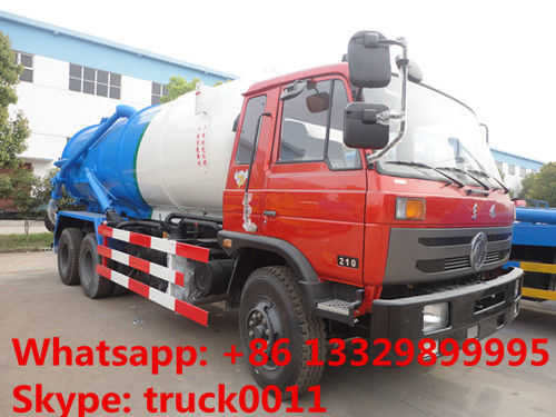Dongfeng 6*4 LHD/RHD  210hp diesel 16m3 vacuum sewage suction truck for sale, dongfeng brand sludge tank truck