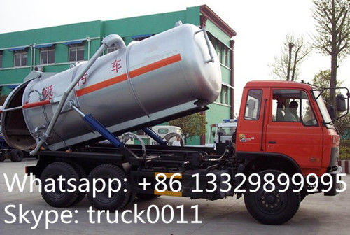 Dongfeng 6*4 LHD/RHD  210hp diesel 16m3 vacuum sewage suction truck for sale, dongfeng brand sludge tank truck