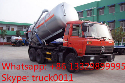 Dongfeng 6*4 LHD/RHD  210hp diesel 16m3 vacuum sewage suction truck for sale, dongfeng brand sludge tank truck