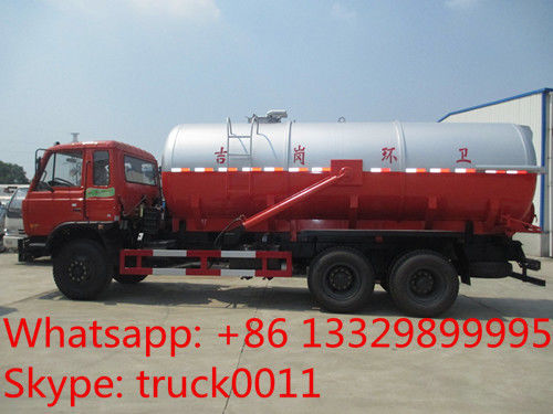 Dongfeng 6*4 LHD/RHD  210hp diesel 16m3 vacuum sewage suction truck for sale, dongfeng brand sludge tank truck