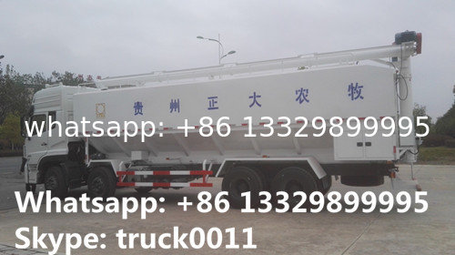 cheapest price 26tons chick feed delivery truck for sale, hot sale dongfeng tianlong 40m3 chick feed pellet tank truck