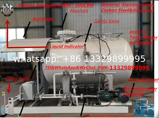 CLW brand 3.2metric tons mobile skid lpg gas refilling plant for sale, 32000kgs auto mobile Propane Skid-mounted plant