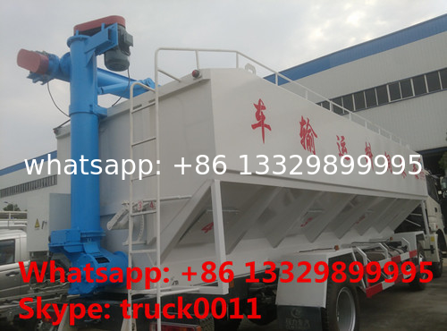 FOTON Auman 6*2 30m2 farm-oriented feed delivery truck for sale, electronic discharging 15tons bulk feed transport truck