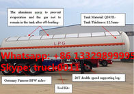 factory direct sale 56,000L lpg gas tanktrailer , high quality 23.5ton propane gas trailer with aluninum cover for sale