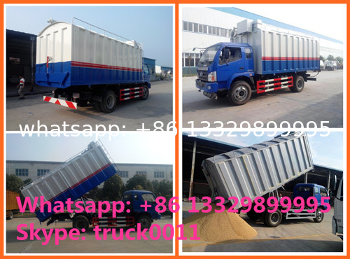 18cubic meters bulk grains farm delivery truck for sale, best price bulk grains self-sucking discharging van truck