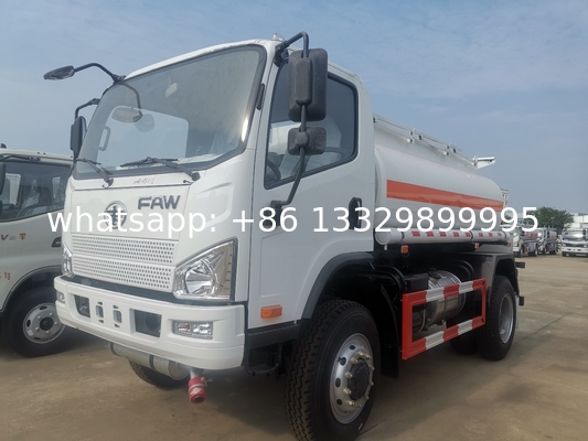 FAW 4*4 LHD all wheels drive fuel tanker truck for sale, good price FAW fuel bowser tanker truck for sale