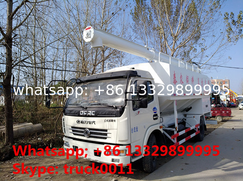 hot sale dongfeng LHD 12m3 hydraulic discharging farm-oriented feed delivery truck, hydraulic system feed pellet truck