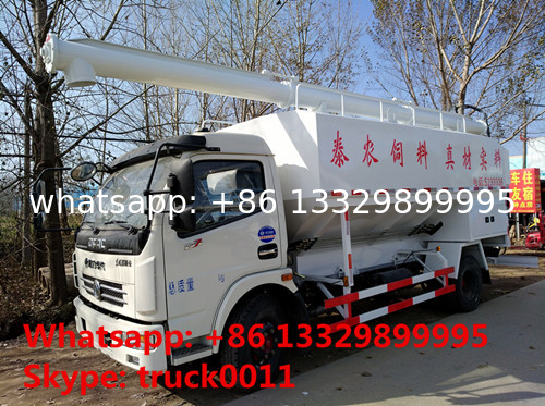 hot sale dongfeng LHD 12m3 hydraulic discharging farm-oriented feed delivery truck, hydraulic system feed pellet truck