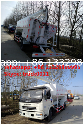 hot sale dongfeng LHD 12m3 hydraulic discharging farm-oriented feed delivery truck, hydraulic system feed pellet truck