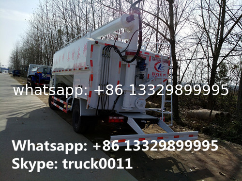 hot sale dongfeng LHD 12m3 hydraulic discharging farm-oriented feed delivery truck, hydraulic system feed pellet truck