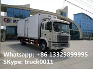 good Performance 4x2 JAC refrigerated trucks for sale, best price JAC 10-15tons freezer van truck for eggs and fruits