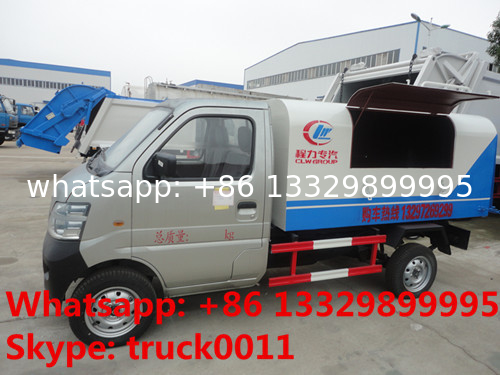 China 1 ton Chang'An brand 4x2 gasoline small garbage collection vehicle, high quality mini sealed garbage truck