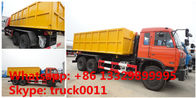 Dongfeng 153 6*4 16cbm hook lifter garbage truck, high quality and best price 16cbm swing arm garbage truck for export