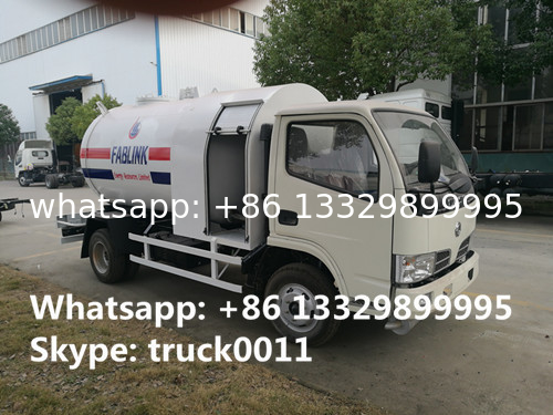 2020s new designed 2.3tons dongfeng LHD 4*2 mobile lpg gas refilling truck, best price lpg gas bobtail vehicle for sale