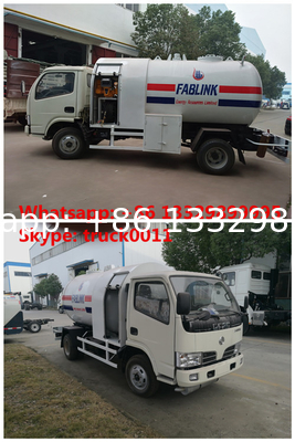 2020s new designed 2.3tons dongfeng LHD 4*2 mobile lpg gas refilling truck, best price lpg gas bobtail vehicle for sale