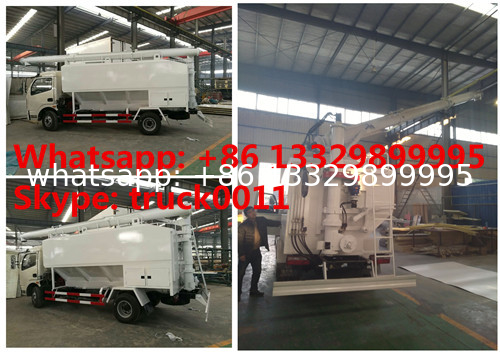 factory sale dongfeng RHD 120hp 5tons-7tons hydraulic discharging feed truck, hydraulic farm-oriented animal feed truck