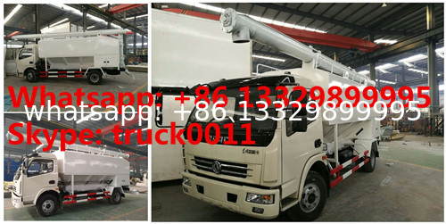 factory sale dongfeng RHD 120hp 5tons-7tons hydraulic discharging feed truck, hydraulic farm-oriented animal feed truck