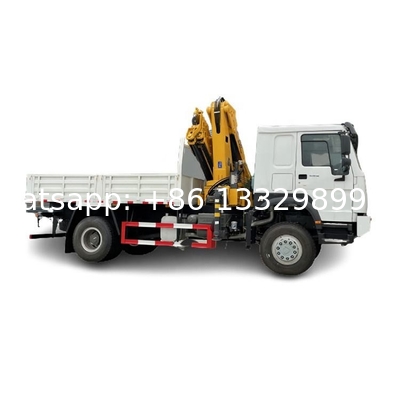 Customized SINO TRUK HOWO 5T knuckle crane boom mounted on cargo truck for overseas clients for sale