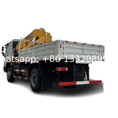 Customized SINO TRUK HOWO 5T knuckle crane boom mounted on cargo truck for overseas clients for sale