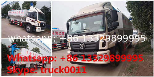 total new FOTON Aumark 12m3 electronic discharging feed truck for sale, livestock farm-oriented animal feed pellet truck