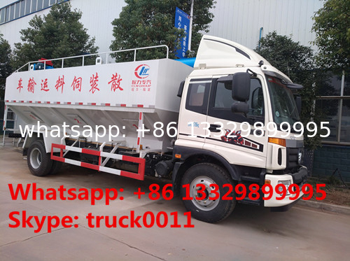 total new FOTON Aumark 12m3 electronic discharging feed truck for sale, livestock farm-oriented animal feed pellet truck