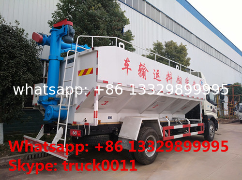 total new FOTON Aumark 12m3 electronic discharging feed truck for sale, livestock farm-oriented animal feed pellet truck