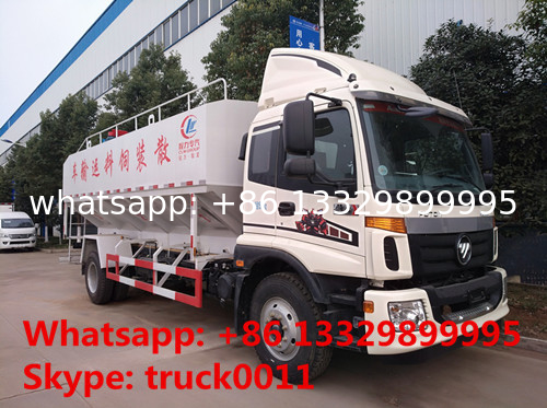 total new FOTON Aumark 12m3 electronic discharging feed truck for sale, livestock farm-oriented animal feed pellet truck