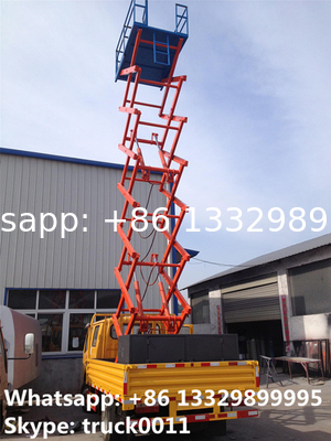 hot sale dongfeng  4*2 LHD 100hp diesel 12m aerial work platform truck,hydraulic scissor high altitude operation truck