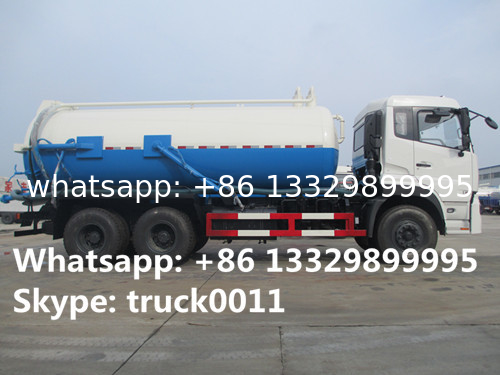 factory direct sale best price dongfeng tianlong 6*4 16cbm vacuum truck for sale, 245hp 16cbm sludge tank truck for sale