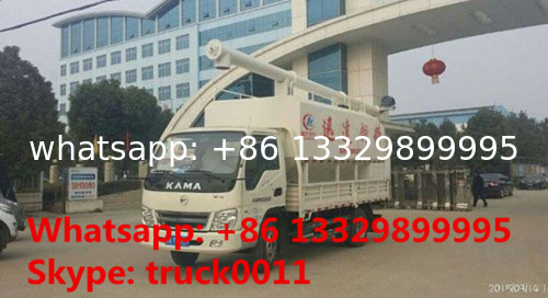 KAIMA Brand gasoline 5tons electronic poultry feed truck for sale, CLW brand 8m3 animal feed tank mounted on truck