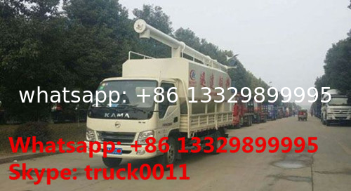 KAIMA Brand gasoline 5tons electronic poultry feed truck for sale, CLW brand 8m3 animal feed tank mounted on truck