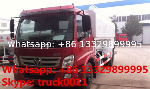 Foton brand LHD 4*2 livestock and poultry feed truck for sale, factory direct sale FOTON farm-oriented feed delivy truck