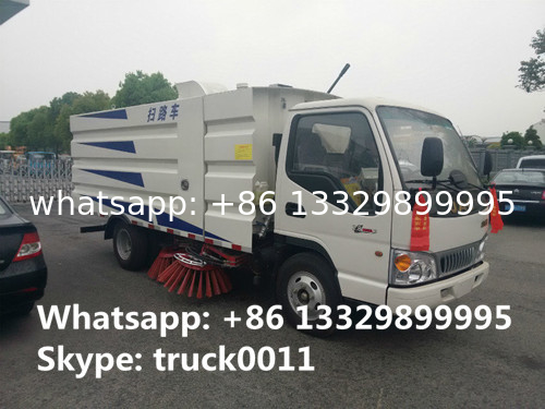 total new JAC brand 4*2 LHD small street sweeper truck for sale, best price JAC brand 3tons road sweeping vehicle