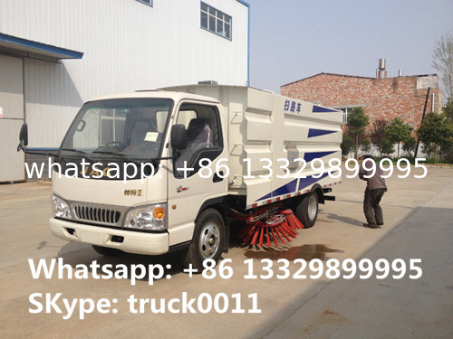 total new JAC brand 4*2 LHD small street sweeper truck for sale, best price JAC brand 3tons road sweeping vehicle