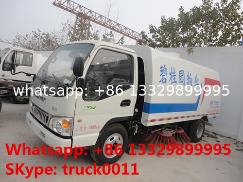 total new JAC brand 4*2 LHD small street sweeper truck for sale, best price JAC brand 3tons road sweeping vehicle