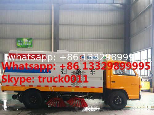 JMC brand 4*2 LHD 108hp diesel road cleaning truck for sale, best price JMC brand small road sweeper vehicle for sale