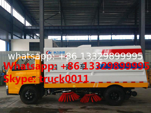 JMC brand 4*2 LHD 108hp diesel road cleaning truck for sale, best price JMC brand small road sweeper vehicle for sale