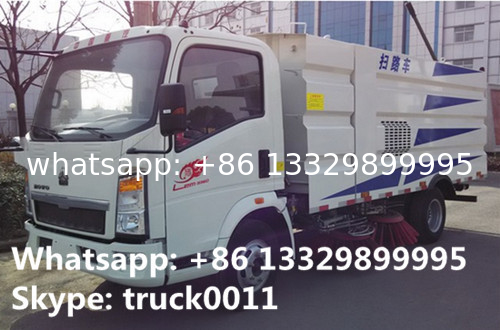 HOWO light duty 3tons road sweeping vehicle for sale, factory direct sale best price HOWO brand street sweeper truck