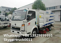 HOWO light duty 3tons road sweeping vehicle for sale, factory direct sale best price HOWO brand street sweeper truck