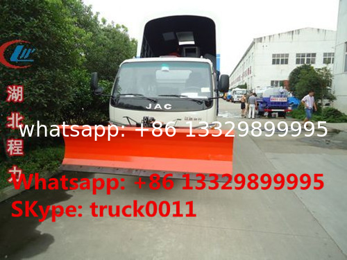 high quality and best price JAC brand Vacuum sweeper truck with snow removal for sale, factory sale JAC Small diesel swe