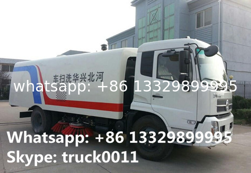 factory direct sale Dongfeng Euro 4 Cummins 180hp diesel road sweeper truck, hot sale best price CLW brand sweeper